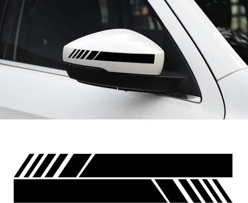 Vista 22 de SINGARO Adhesivos para espejo retrovisor de automóvil, decoración de carrocería de automóvil, 4 unidades (plateado)