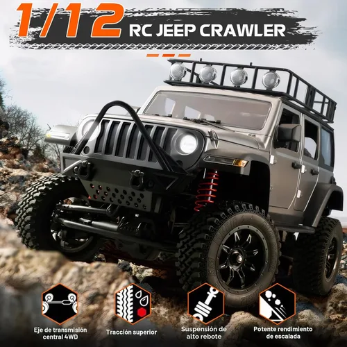 Vista 2 de ARRIS MN128 1/12 RC Rock Crawler 4WD Off-Road Jeep RTR Truck Negro