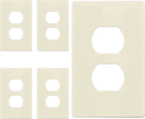 Vista 14 de ENERLITES Placa de pared dúplex para tomacorriente para receptáculos, cubierta de toma de corriente eléctrica jumbo, acabado brillante, de gran Negro