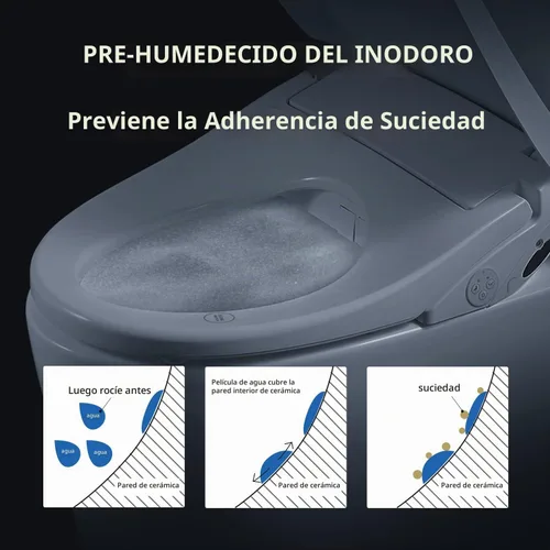 Vista 5 de X3 Asiento de inodoro de bidé, asiento de inodoro inteligente alargado con secador de aire, accesorio de bidé para inodoro con agua tibia con cierre