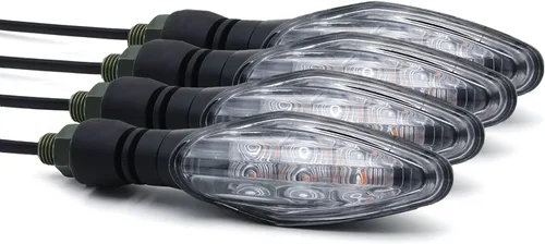 Vista 8 de Luz de señal de giro LED universal para Kawasaki para Honda para Yamaha para Suzuki - Lente ámbar