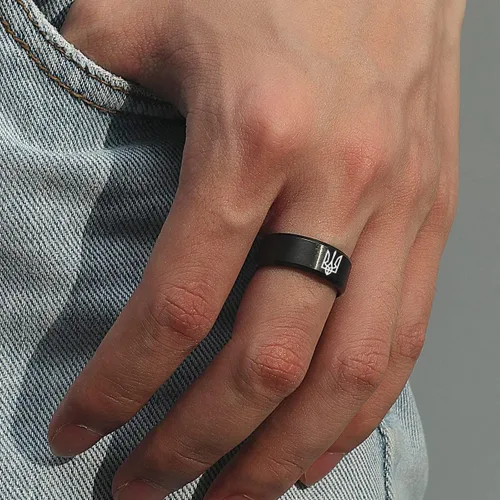 Vista 6 de Supra Diamanto 6 anillos de acero inoxidable para hombres, tótem pulido grabado, anillo de tungsteno tamaño 8-0.394-0.315in, joyería de moda