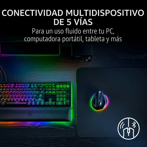 Vista 4 de Ratón Inalámbrico Vertical Razer Pro Click V2: Diseño Ergonómico de 6 Botones - Comando AI de Un Clic - Compatible con Windows y Mac - Conectividad