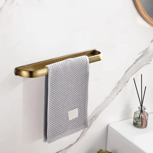 Vista 5 de Leyden Toallero de latón, toallero antiguo para baño, 11.81 pulgadas, colgador de barra de pared, accesorios de baño vintage