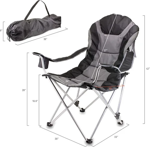 Vista 3 de Picnic TIME NFL NFL - Silla de campamento reclinable unisex para adultos, silla de playa para adultos, silla deportiva con bolsa de transporte