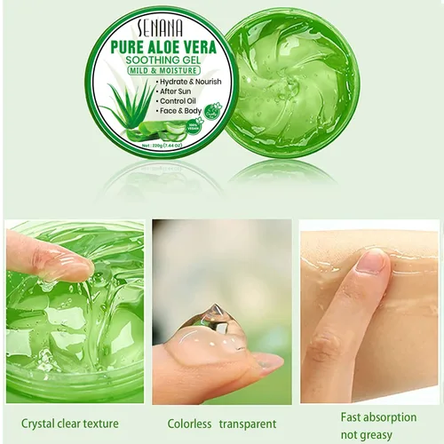 Vista 9 de Hidratante corporal y facial con infusión de aloe, crema hidratante natural con aloe vera, cuidado de la piel para piel seca, antiarrugas