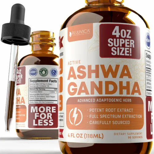 Vista 9 de Rejuvica Health Ashwagandha activa - Suplemento líquido avanzado - Extracto de Withania Somnifera - Solo raíces de ashwagandha - Withanólidos