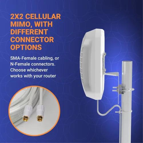 Vista 4 de Poynting Antena celular direccional XPOL-2-5G (sin T-Mobile) MIMO 2X2 4G/LTE 5G 698-3800 MHz 11dBi Cable de 32.8 ft Conector SMA