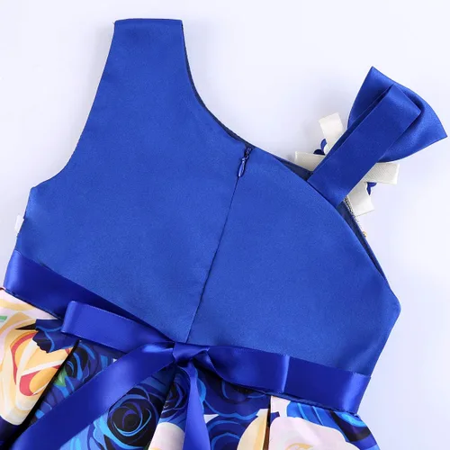 Vista 5 de LLQKJOH Vestido de niña con volantes de encaje para boda, vestidos de dama de honor