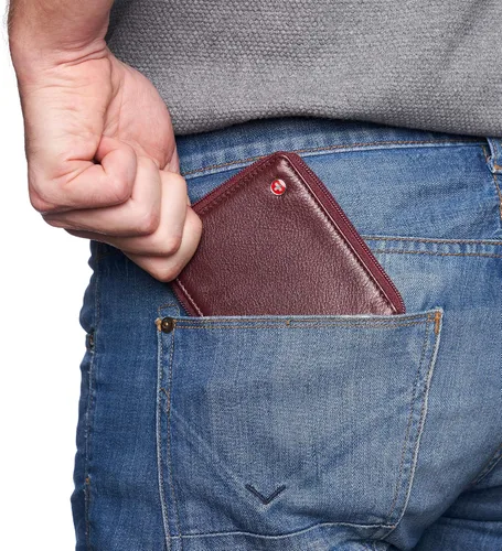 Vista 4 de Alpine Swiss Logan Zipper Bifold Wallet For Men or Women RFID Safe Comes in a Gift Box
