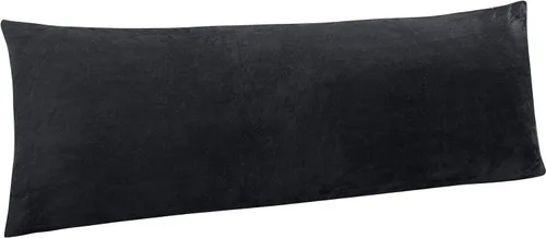 Vista 24 de NTBAY Fundas de almohada de terciopelo con cremallera, paquete de 2 fundas de almohada de viaje de franela de lujo, 13 x 18 pulgadas, color negro