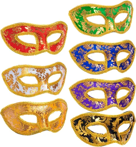 Vista 3 de Yookat 14 máscaras de mascaradas vintage antiguas máscaras venecianas Mardi Gras máscara de mascarada