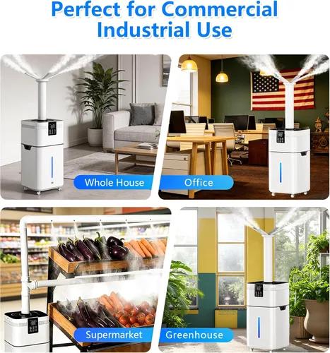 Vista 8 de Humidificador comercial de 30 l/7.93 galones para habitación grande, 4200 pies cuadrados, humidificadores de 101.4 fl oz/h para toda la casa