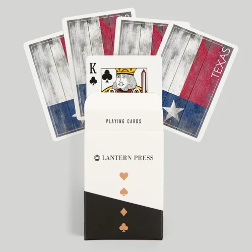 Vista 6 de Lantern Press Bandera rústica del estado de Texas (52 cartas de juego, baraja de cartas de tamaño póquer con comodines)