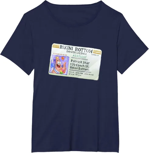 Vista 20 de SpongeBob SquarePants Camiseta con logotipo de Patrick Star Driver License King, Negro