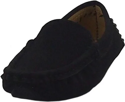 Vista 5 de Mocasines de piel de ante sin cordones para niñas y niños, zapatos de vestir, zapatos planos Oxford