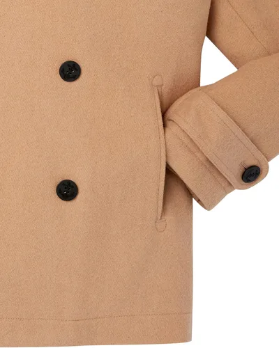 Vista 5 de Tienda Essentials Peacoat de mezcla de lana pesada de doble botonadura para hombre