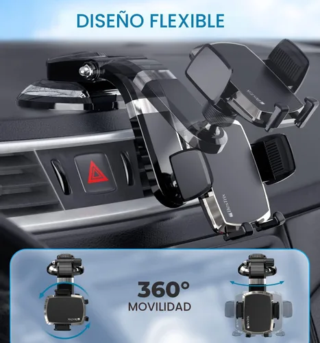 Vista 5 de Bestrix SmartClamp Soporte para Teléfono de Coche Soporte de Teléfono Celular para Tablero de Automóvil Compatible con iPhone 13 12 11 Pro, Xr
