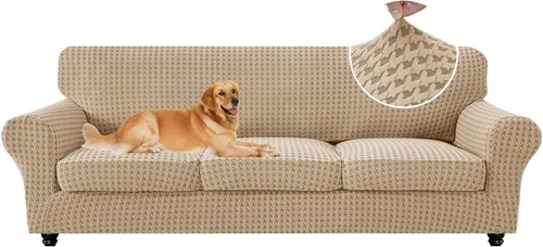 Vista 81 de MAXIJIN 2 fundas elásticas para sillón de sala de estar, fundas gruesas y suaves con brazos para perros, mascotas, protector de sofá individual