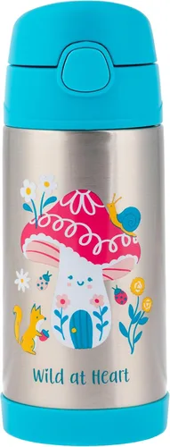 Vista 19 de Stephen Joseph Botellas de acero inoxidable de doble pared, botella de agua aislada para niños pequeños, botella aislada al vacío con popote, Abeja