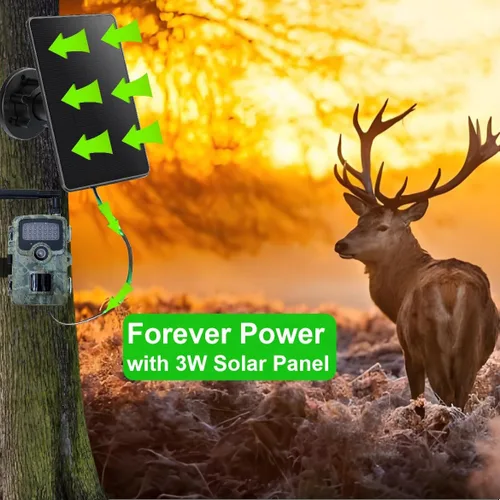Vista 5 de Panel solar de cámara de sendero, mini cargador de batería solar DC 12V/1A 6V/1.5A batería de litio recargable incorporada de 5000 mAh, accesorio