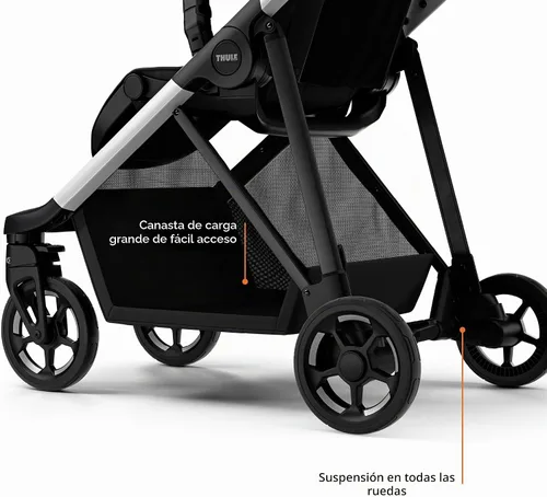 Vista 4 de Thule Cochecito de bebé Shine, características de cochecito de tamaño completo, diseño compacto y ligero, asiento reversible, cesta de Mezcla