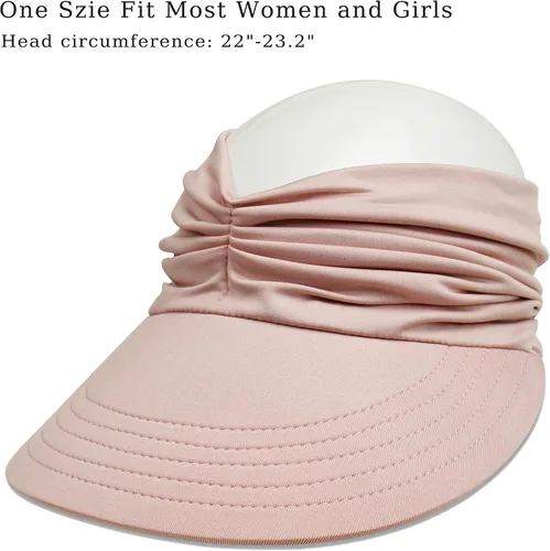 Vista 3 de Sombrero de visera para mujer, ala ancha, viseras de verano, protección UV, plegable, gorra de playa