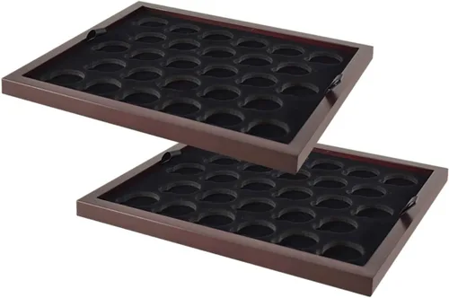 Vista 13 de Caja de exhibición de monedas de dos bandejas para cápsulas, certificadas, estilo losa o monedas de desafío, sin bandejas