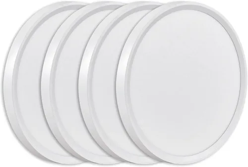 Vista 8 de 4PK - Lámpara LED de techo empotrada de 9 pulgadas, 18 W, 1860 lm, 3000 K/4000 K/6000 K CCT seleccionable, panel plano redondo de bajo perfil