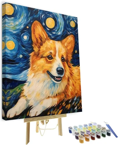 Vista 7 de TUMOVO Pintura de ciervos por números, pintura de flores por números para adultos, animales salvajes, pintura por números, niños sobre lienzo