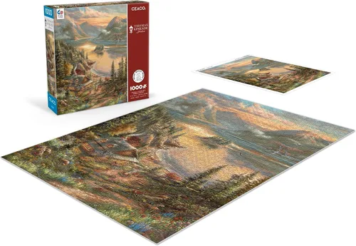 Vista 4 de Ceaco - Thomas Kinkade - Lakeside Splendor - Rompecabezas de 1000 piezas