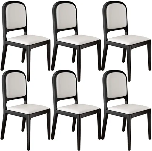 Vista 30 de YVYKFZD Sillas de comedor de madera maciza, juego de sillas de cocina sin brazos, silla de comedor tapizada de cuero, silla de sala de estar