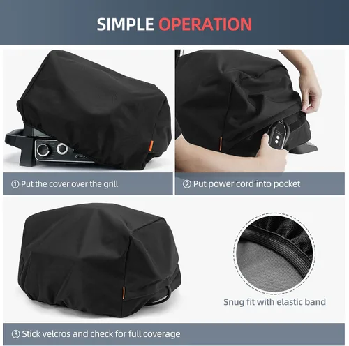 Vista 7 de Funda impermeable para parrilla Ninja Woodfire al aire libre, accesorios para parrilla de ahumador de fuego de madera Ninja serie OG300/700