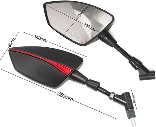 Vista 2 de Powersports - Espejos retrovisores para Yamaha &ha MT-07 MT 07 Mt07 FZ07 2014-2022 2020 2019 2020 2021 MT07 - Retrovisores universales de 0.315 in