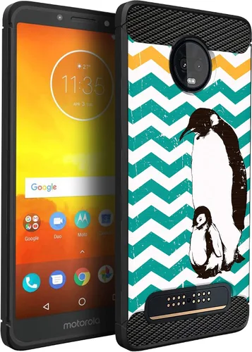 Vista 21 de CasesOnDeck Funda compatible con [Motorola Moto Z3 Play Moto Z3] Moto Z3 Design, funda delgada negra flexible y elegante protección contra golpes