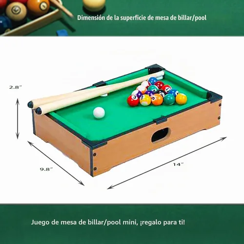 Vista 5 de Mini mesa de billar para niños, mesa de juego de billar pequeña, mesa de billar de sobremesa, juguete de mesa de billar para gato, regalo