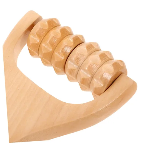 Vista 5 de Rodillo de masaje de madera para piernas, parte inferior de la espalda, hombro, cadera, masajeador de mano para cuello y pie