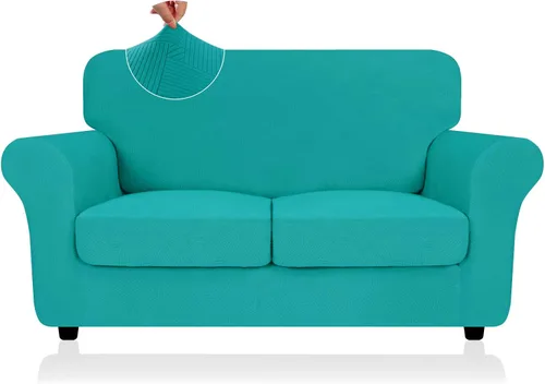 Vista 54 de ZNSAYOTX 2026 Funda de silla a rayas de 2 piezas (79 cm - 117 cm), funda de sillón elástica gruesa con banda elástica antideslizante y lazos