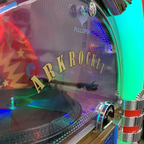 Vista 5 de Arkrocket Saturn V - Jukebox reproductor de discos de vinilo de tamaño completo Bluetooth USB SD Reproductor de CD Radio, tocadiscos retro, Jukebox