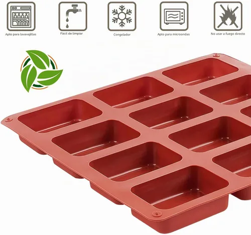 Vista 3 de JOERSH Mini molde de silicona para pan (2 unidades) 12 cavidades, moldes antiadherentes de silicona para hornear para pan, pasteles, pan de maíz