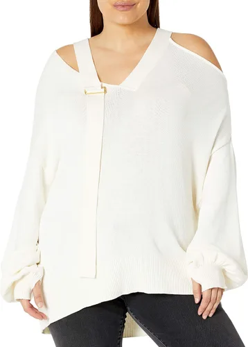 Vista 5 de The Drop Suéter holgado con cuello en V y hebilla para mujer lucyswhims