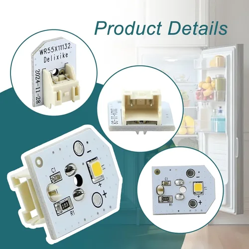 Vista 4 de Conjunto de luz LED WR55X25754 para refrigerador GE reemplaza WR55X30602 WR55X26486 PS4704284 3033142 EAP12172918 AP6261806 (solo LED/PCB)