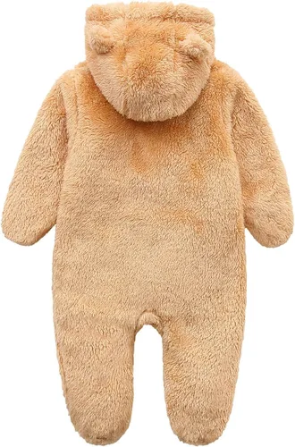 Vista 2 de Mono de bebé recién nacido con capucha de forro polar de manga larga