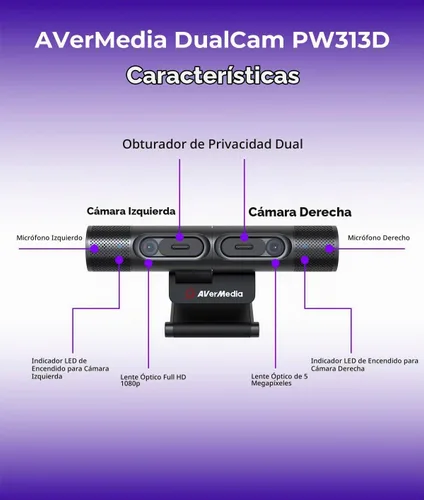 Vista 8 de AVerMedia PW313D DualCam 2K Cámara de documentos y cámara web para PC/Mac/portátil, enfoque automático, reducción de ruido con IA, enseñanza