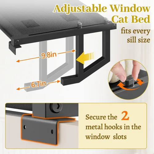 Vista 11 de Hamaca para ventana de gato, asiento para gatos