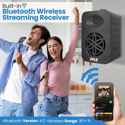 Vista 3 de Pyle USA - Par de altavoces Bluetooth para interiores y exteriores, sistema de altavoces de rango completo de 2 vías de 300 W, doble impermeable, 4