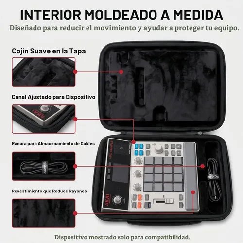Vista 4 de MPC Sample Case para Akai Professional, carcasa rígida con Gris