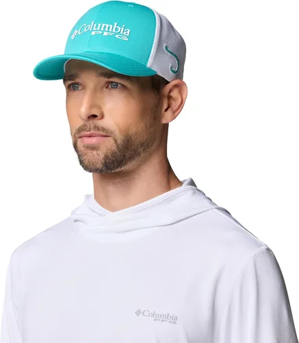Vista 43 de Columbia Gorra de bola de malla Bandera antigua de malva/blanco/pescado