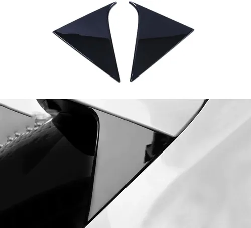 Vista 8 de 2 piezas de ABS estilo fibra de carbono estilo cola de coche, triángulo, ventilación trasera, ala lateral, marco de ventana lateral, accesorios