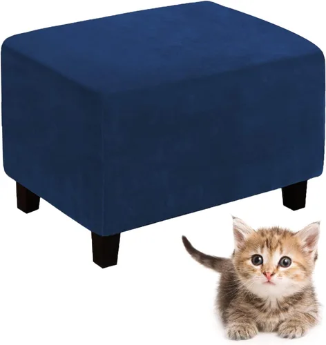 Vista 11 de ele ELEOPTION Funda otomana rectangular súper elástica y suave de ajuste forma, fundas otomanas para taburete de pies y muebles de almacenamiento